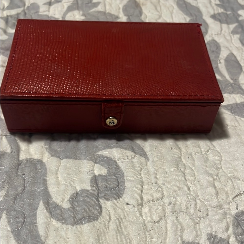Vintage Majorica Red Textured Jewelry Box